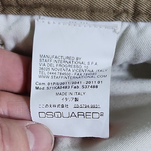 DSQUARED2 Olive Green Trousers Made In Italy - Picture 7 of 7